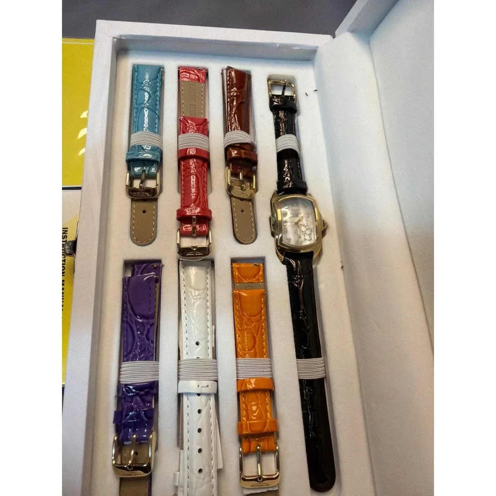 Invicta Baby Lupah Special Edition Watch Set Mother Pearl 7 Leather Straps Box